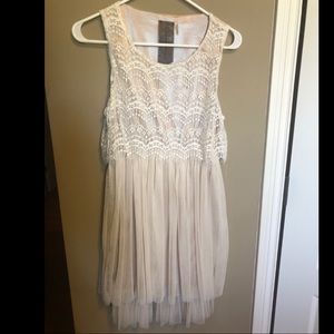 White lace and tulle dress